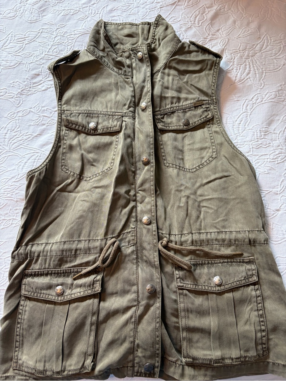 Women's Olive Utility Vest Jacket - max jeans medium